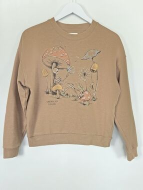 American Eagle Outfitters Skeleton Mushroom Crewneck Sweatshirt Size XS